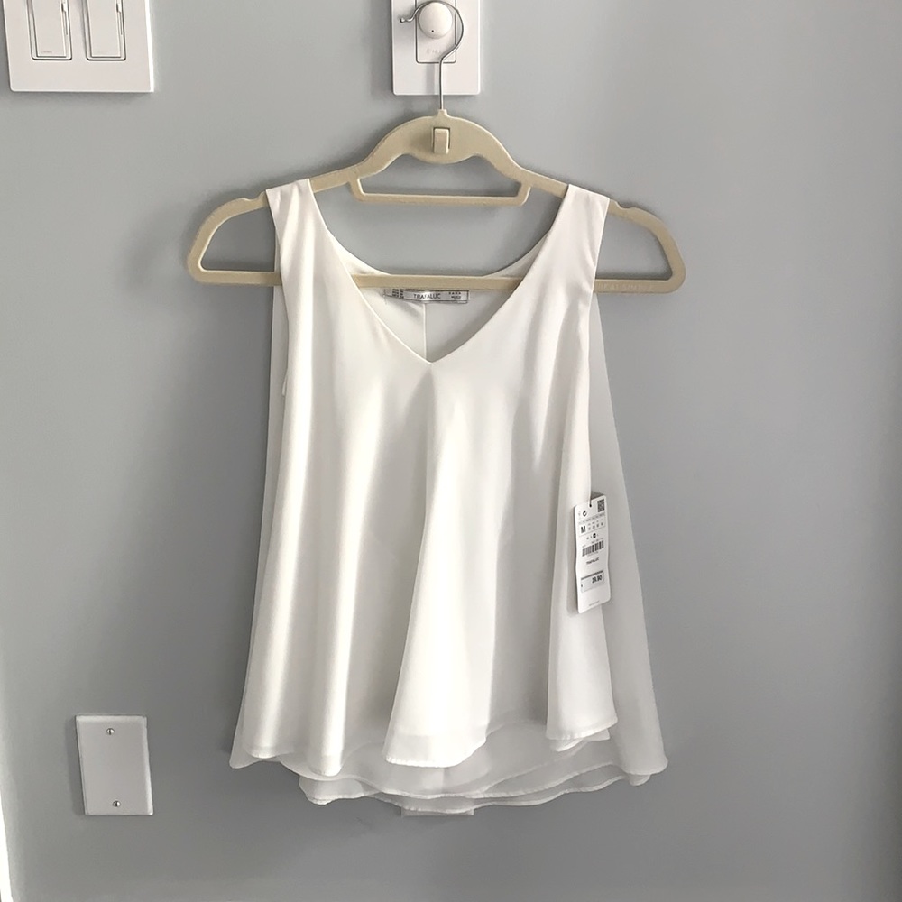 Zara Trafaluc Collection White sleeveless blouse